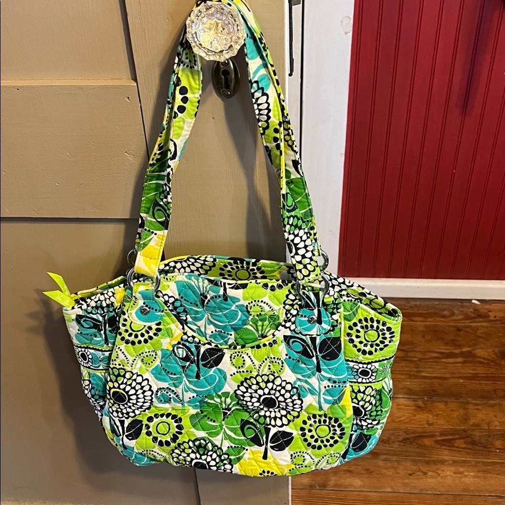 Vera Bradley Floral Green and Yellow Women's Bag